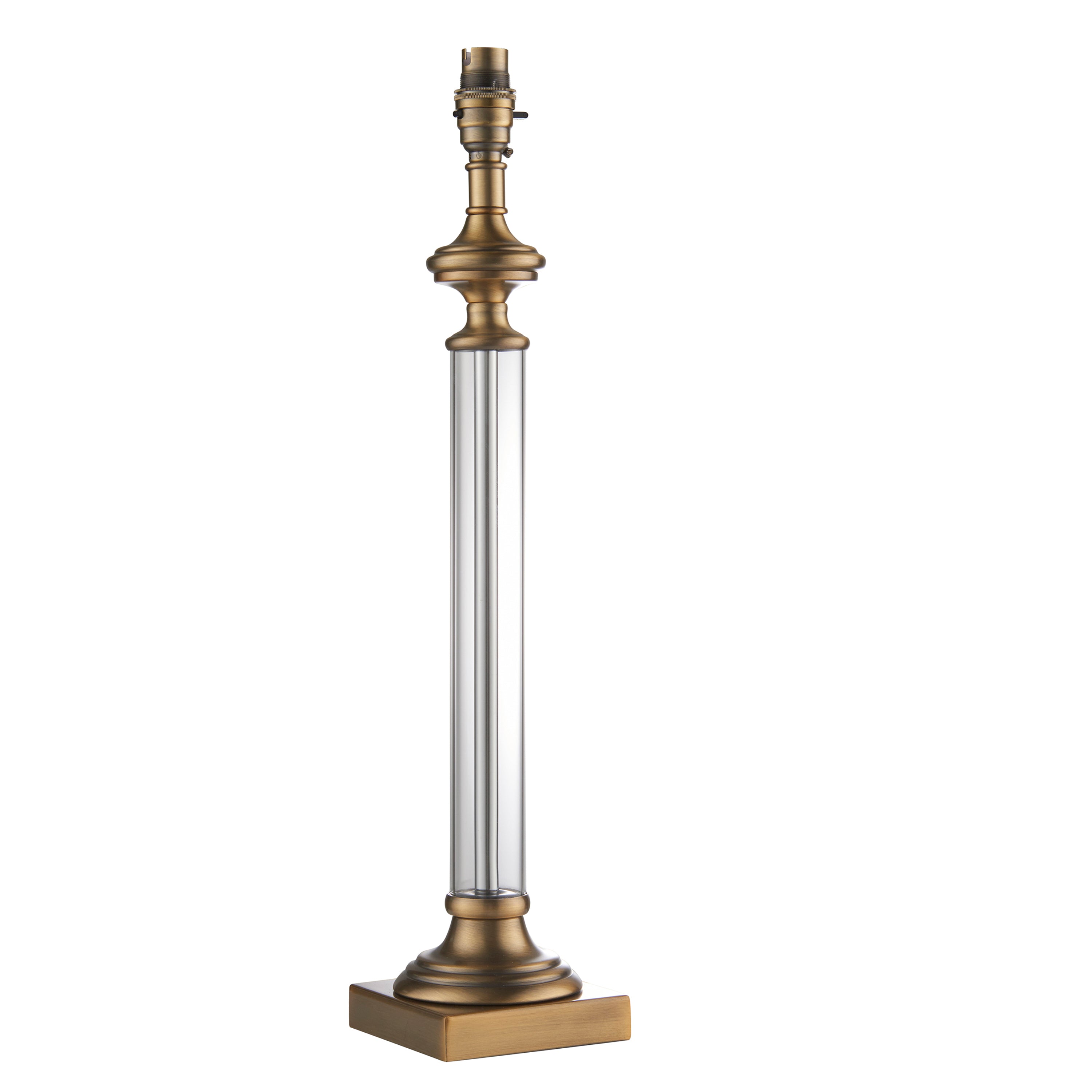 Astorga Antique Brass & Glass Stem Table Lamp